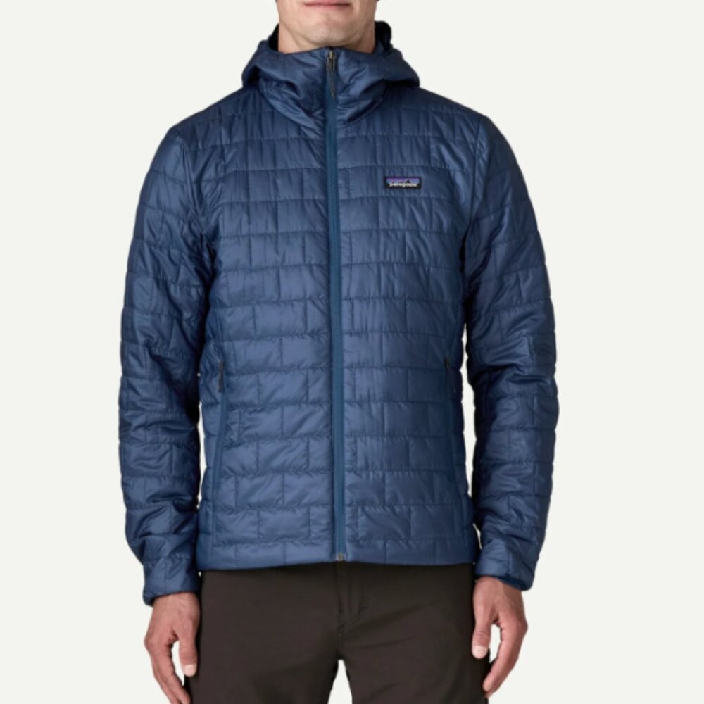 men color clement blue nano puff hoody